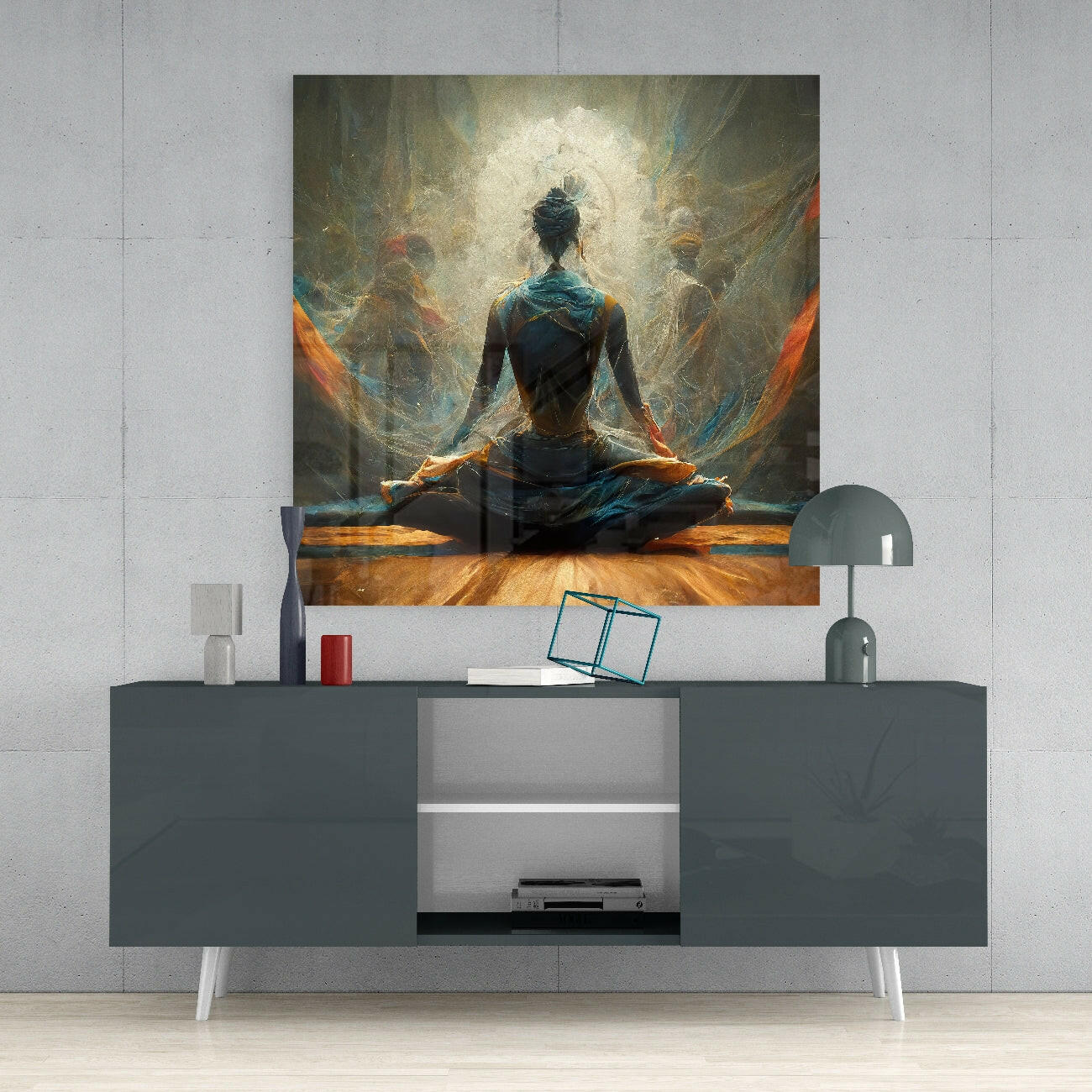 Meditation Glass Wall Art  || Designer Collection.