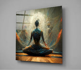 Meditation Glass Wall Art  || Designer Collection.