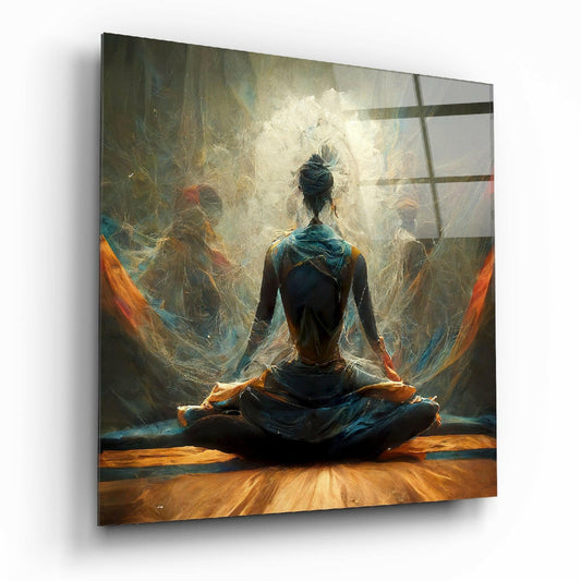Meditation Glass Wall Art  || Designer Collection.