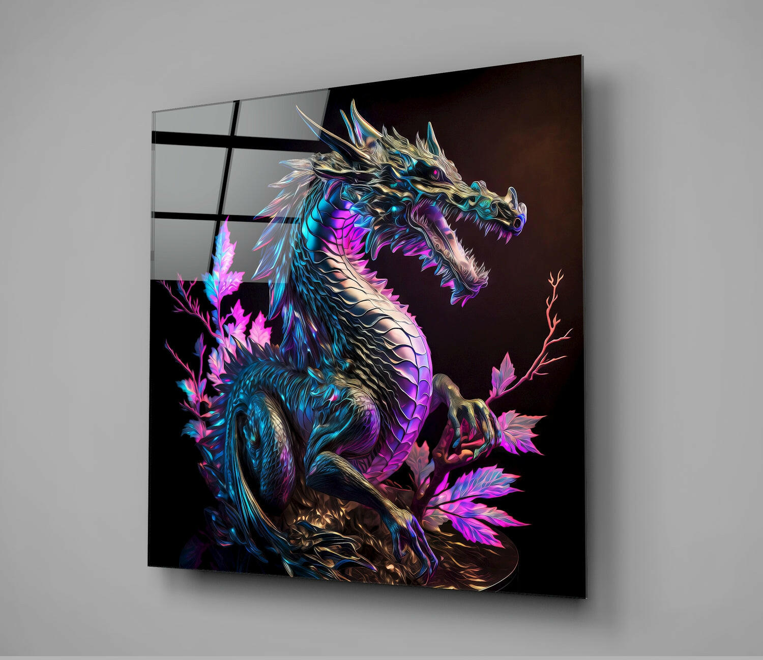 Dragon's Anger Glass Wall Art  || Designers Collection | Insigne Art Design.
