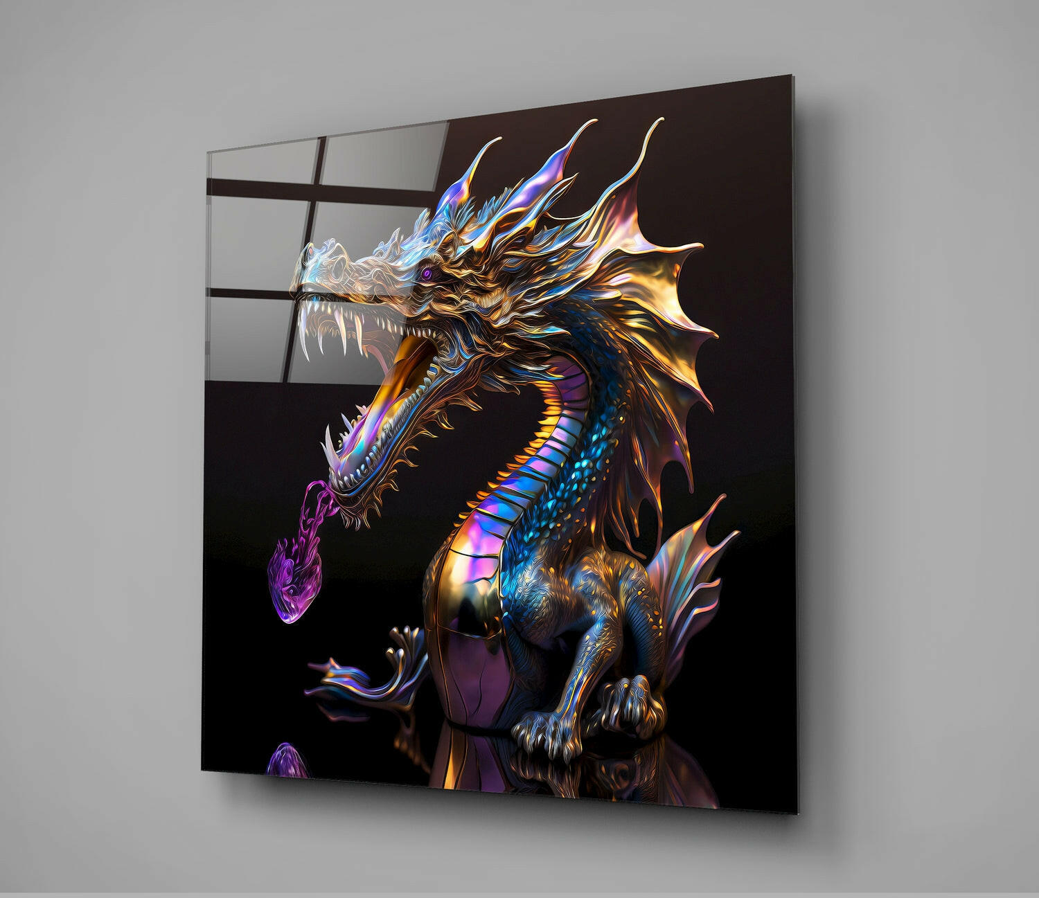 Dragon's Roar Glass Wall Art  || Designers Collection | Insigne Art Design.