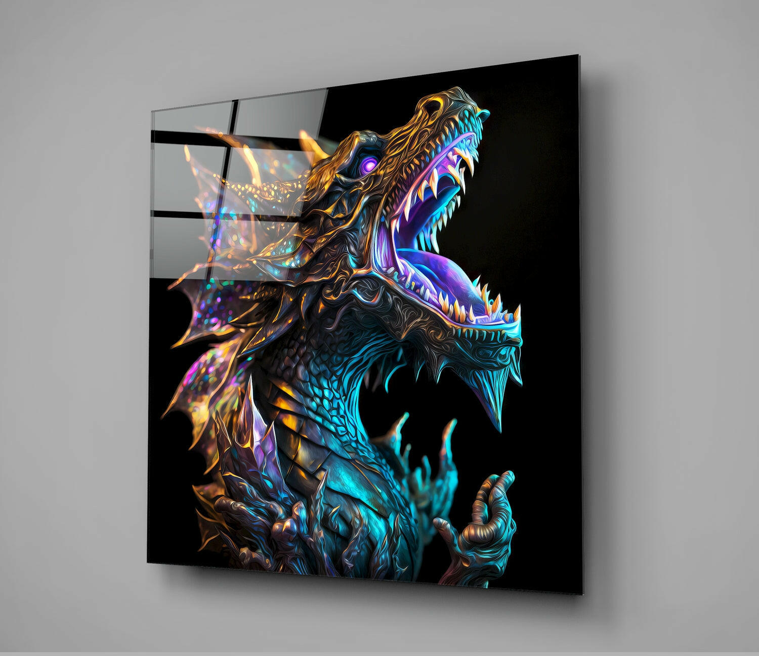 Dragon's Roar Glass Wall Art  || Designers Collection | Insigne Art Design.