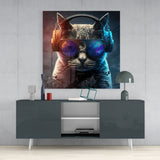 Punky Cat Glass Wall Art  || Designer Collection | Insigne Art Design