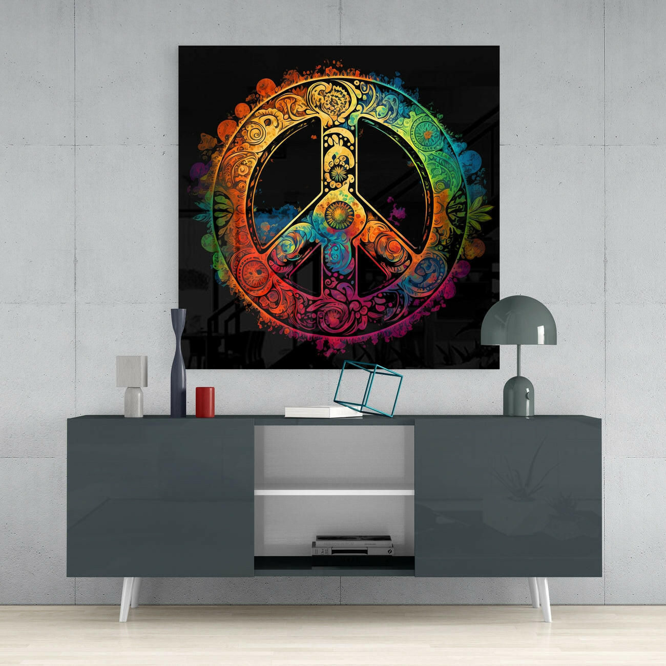 Peace Glass Wall Art  || Designer Collection | Insigne Art Design.
