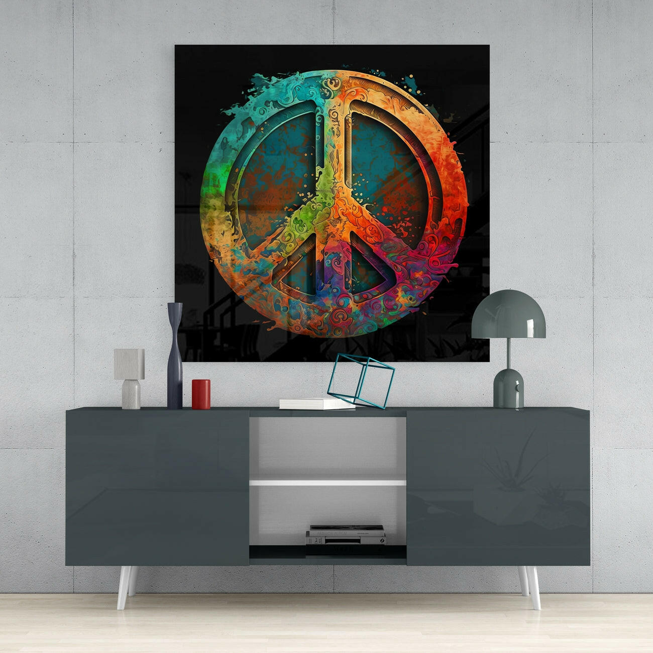 Peace Glass Wall Art  || Designer Collection | Insigne Art Design.