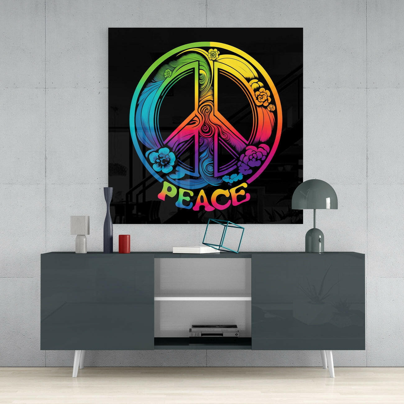 Peace Glass Wall Art  || Designer Collection | Insigne Art Design.