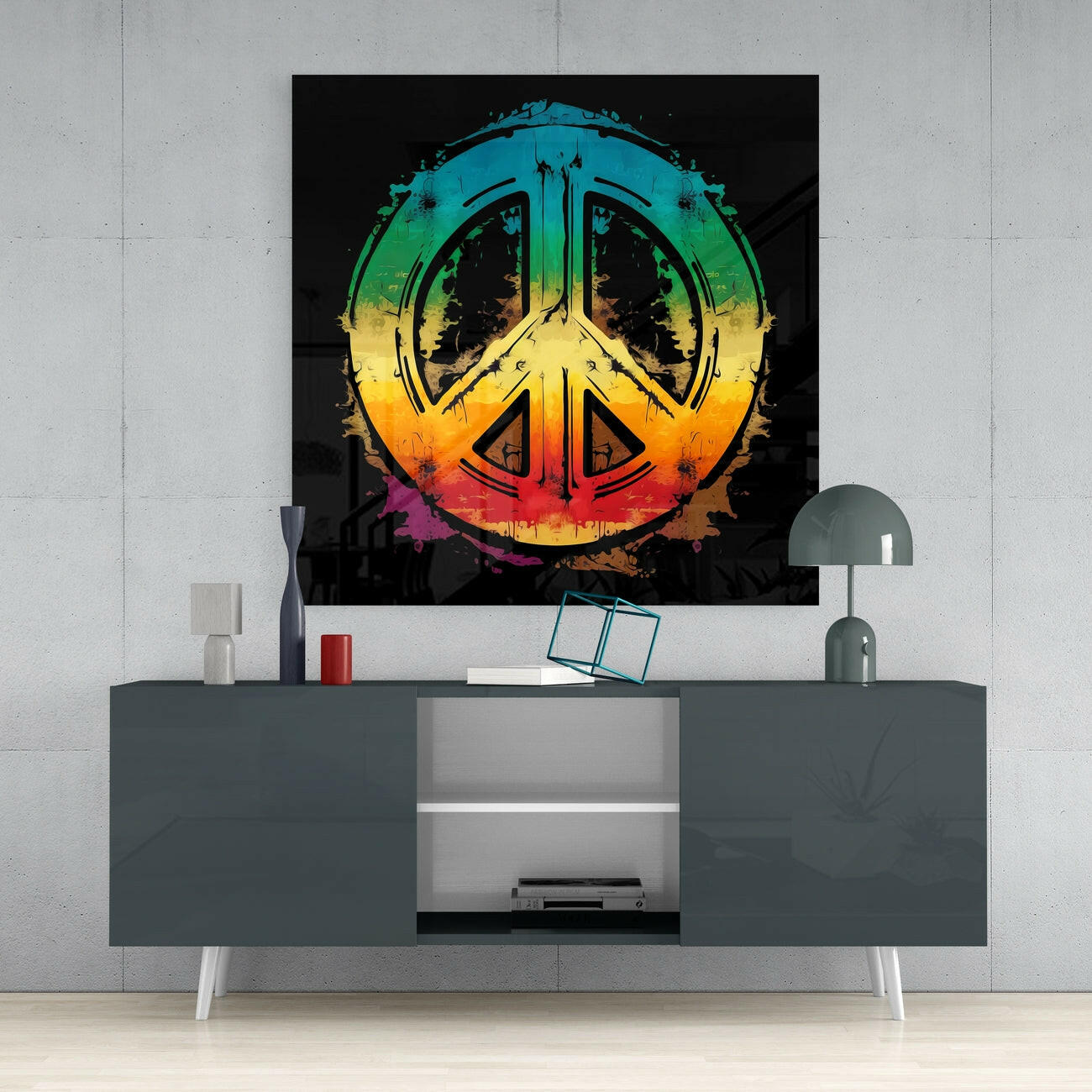 Peace Glass Wall Art  || Designer Collection | Insigne Art Design.