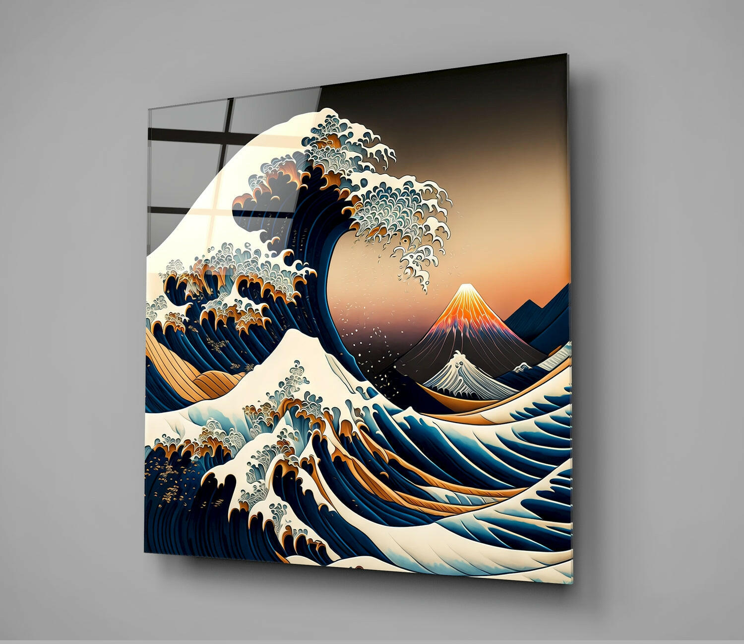 Waves Glass Wall Art  || Designer Collection | Insigne Art Design.