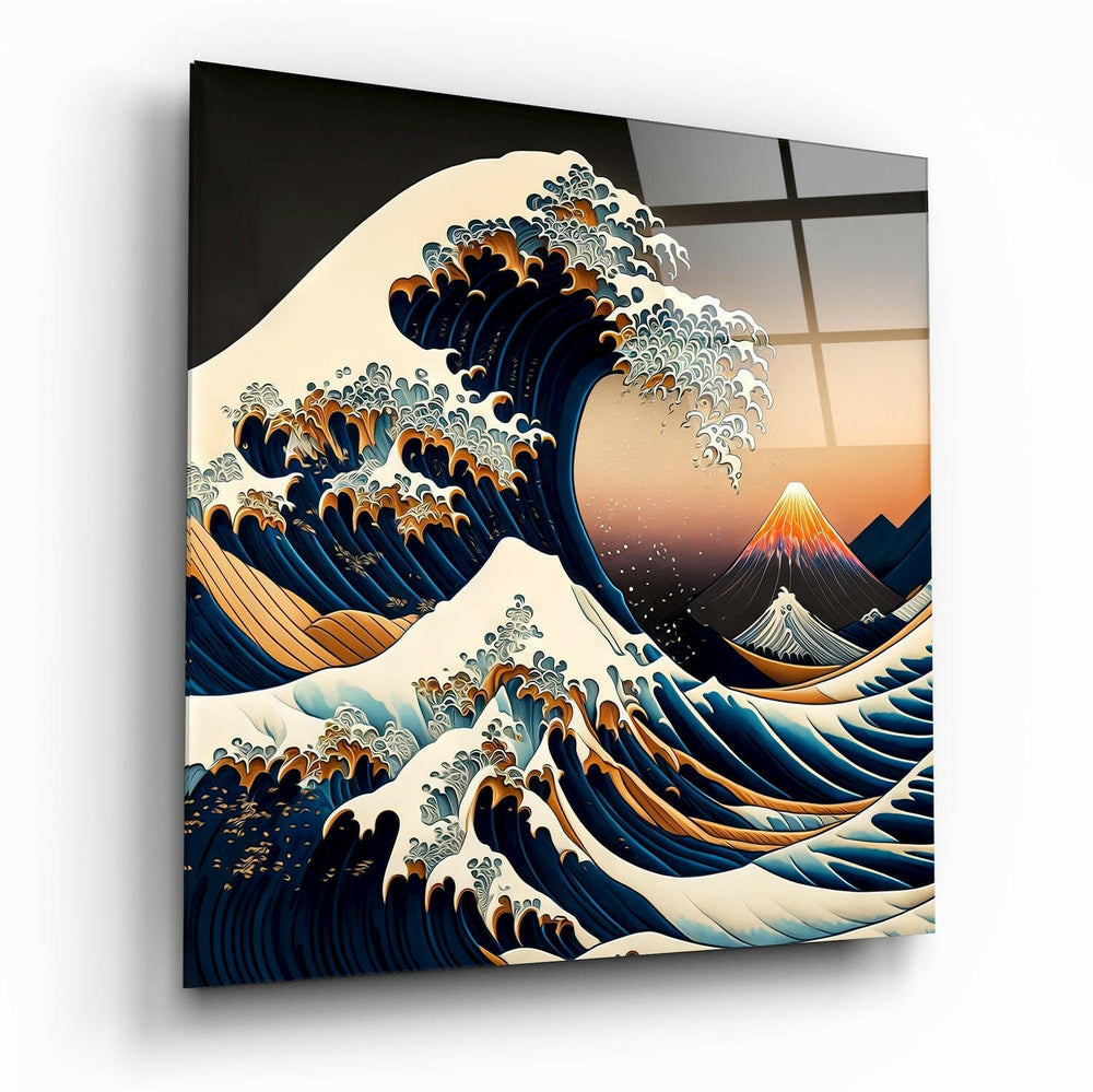 Waves Glass Wall Art  || Designer Collection | Insigne Art Design.