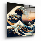 Waves Glass Wall Art  || Designer Collection | Insigne Art Design.