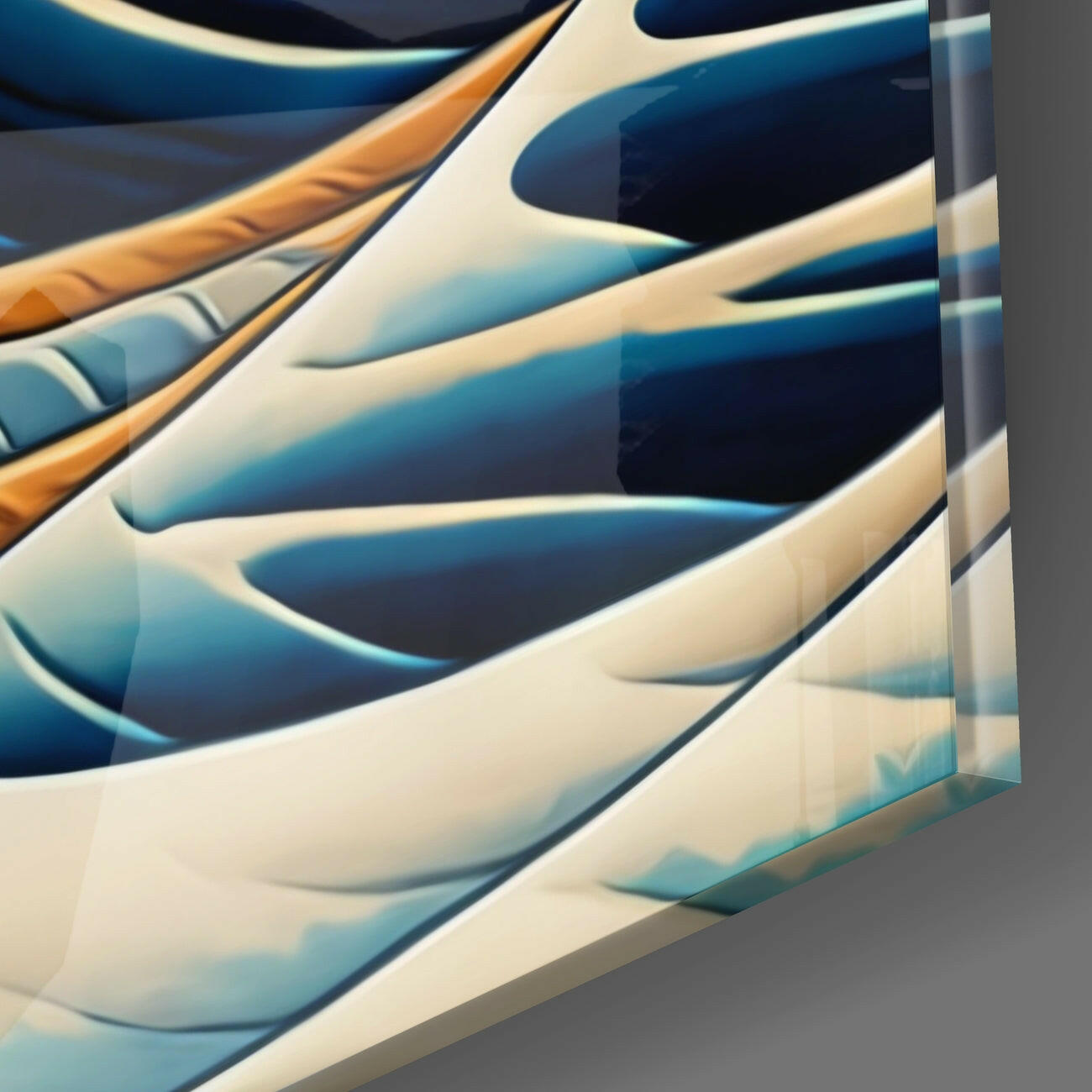 Waves Glass Wall Art  || Designer Collection | Insigne Art Design.