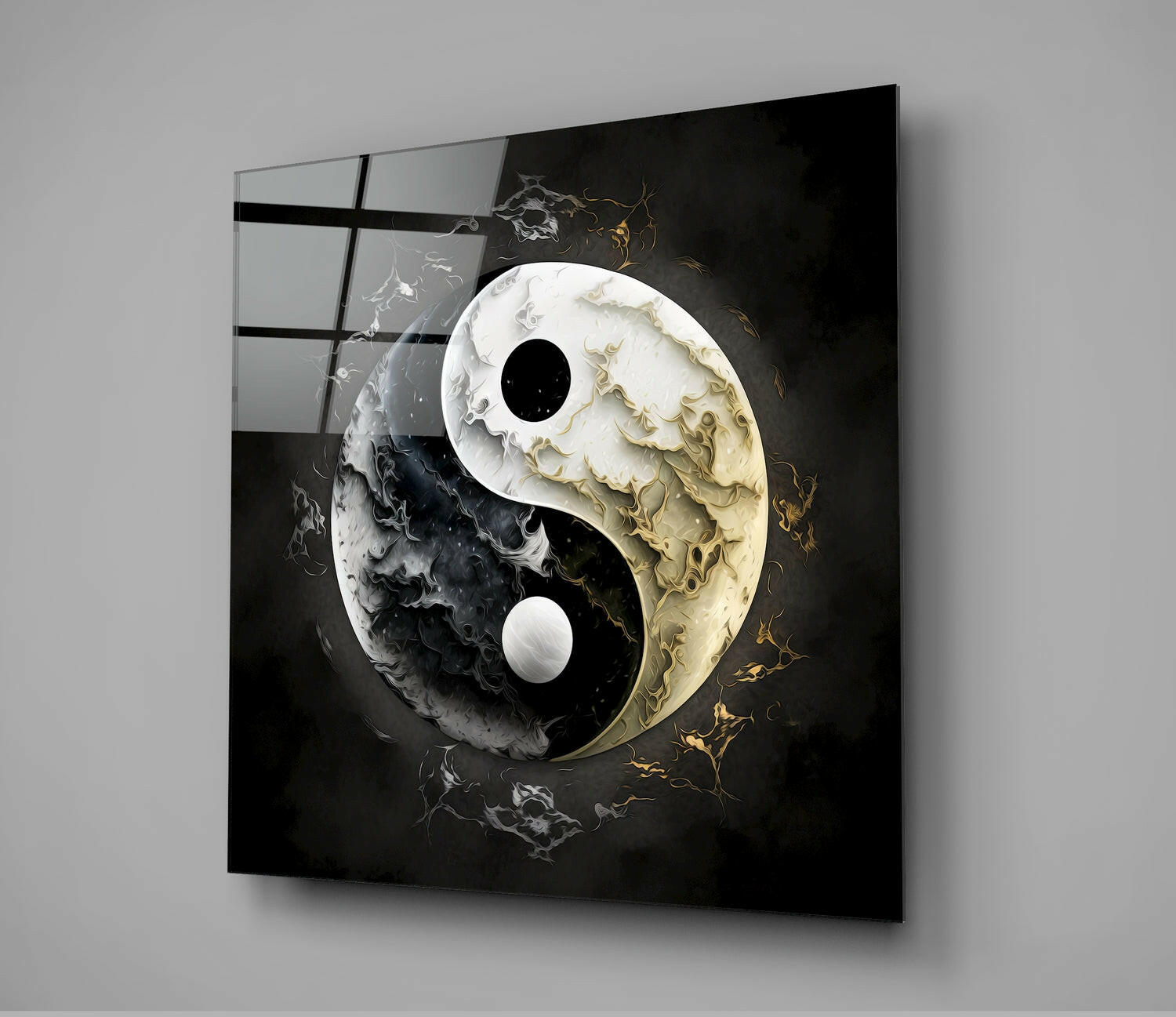 Ying and Yang Glass Wall Art  || Designer Collection | Insigne Art Design.