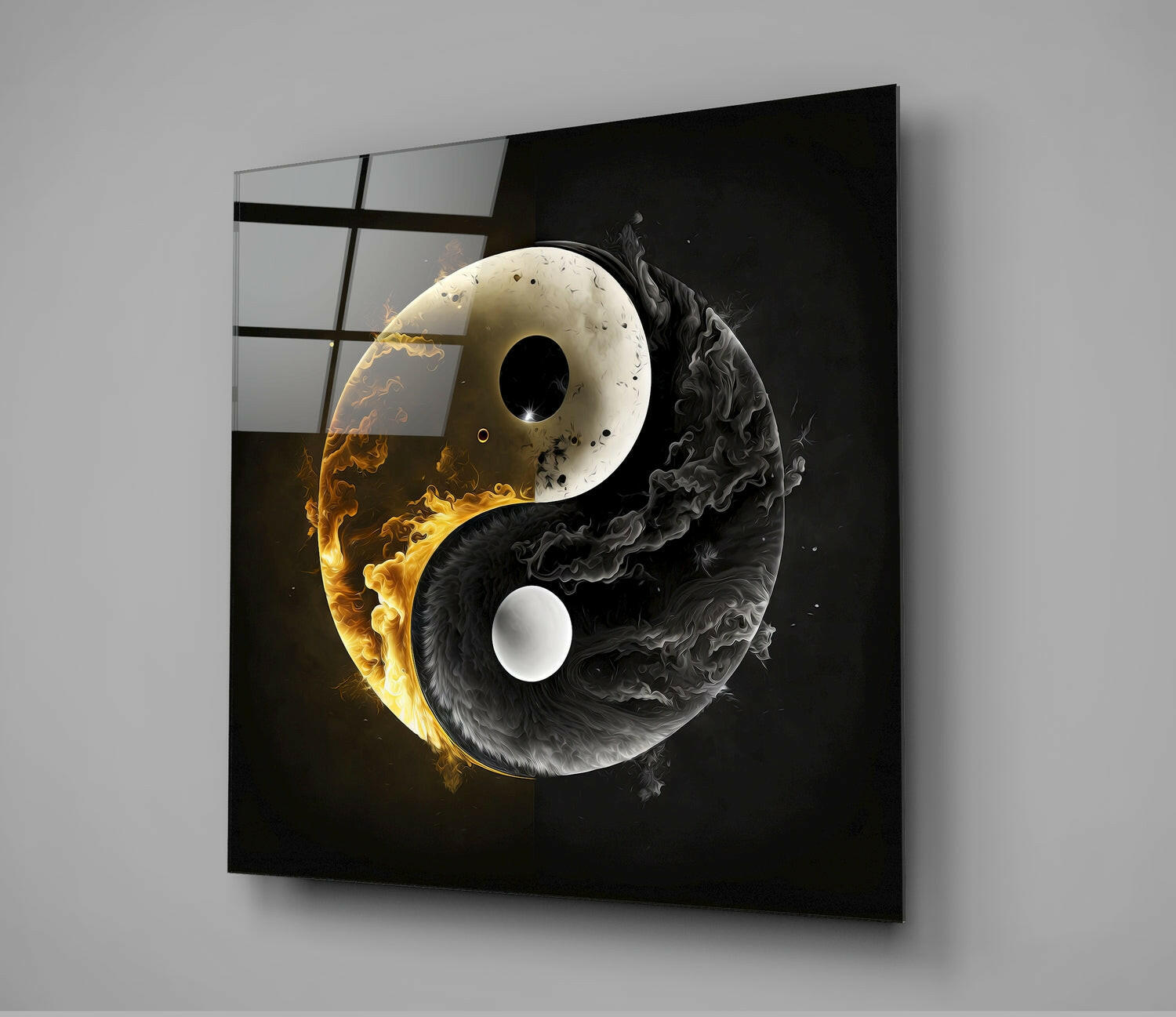 Ying and Yang Glass Wall Art  || Designer Collection | Insigne Art Design.
