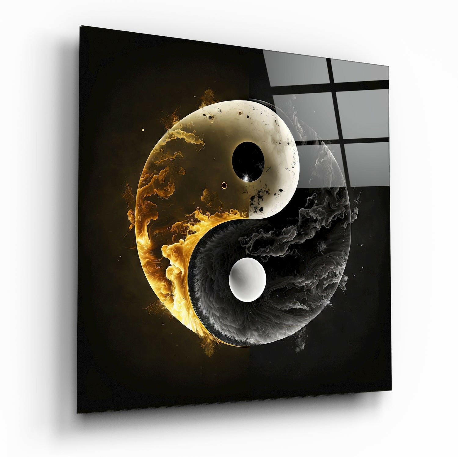 Ying and Yang Glass Wall Art  || Designer Collection