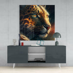 Leopard Glass Wall Art  || Designer Collection | Insigne Art Design.