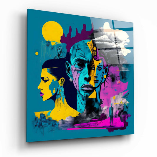 The Cubist Mind Glass Wall Art  || Designer Collection