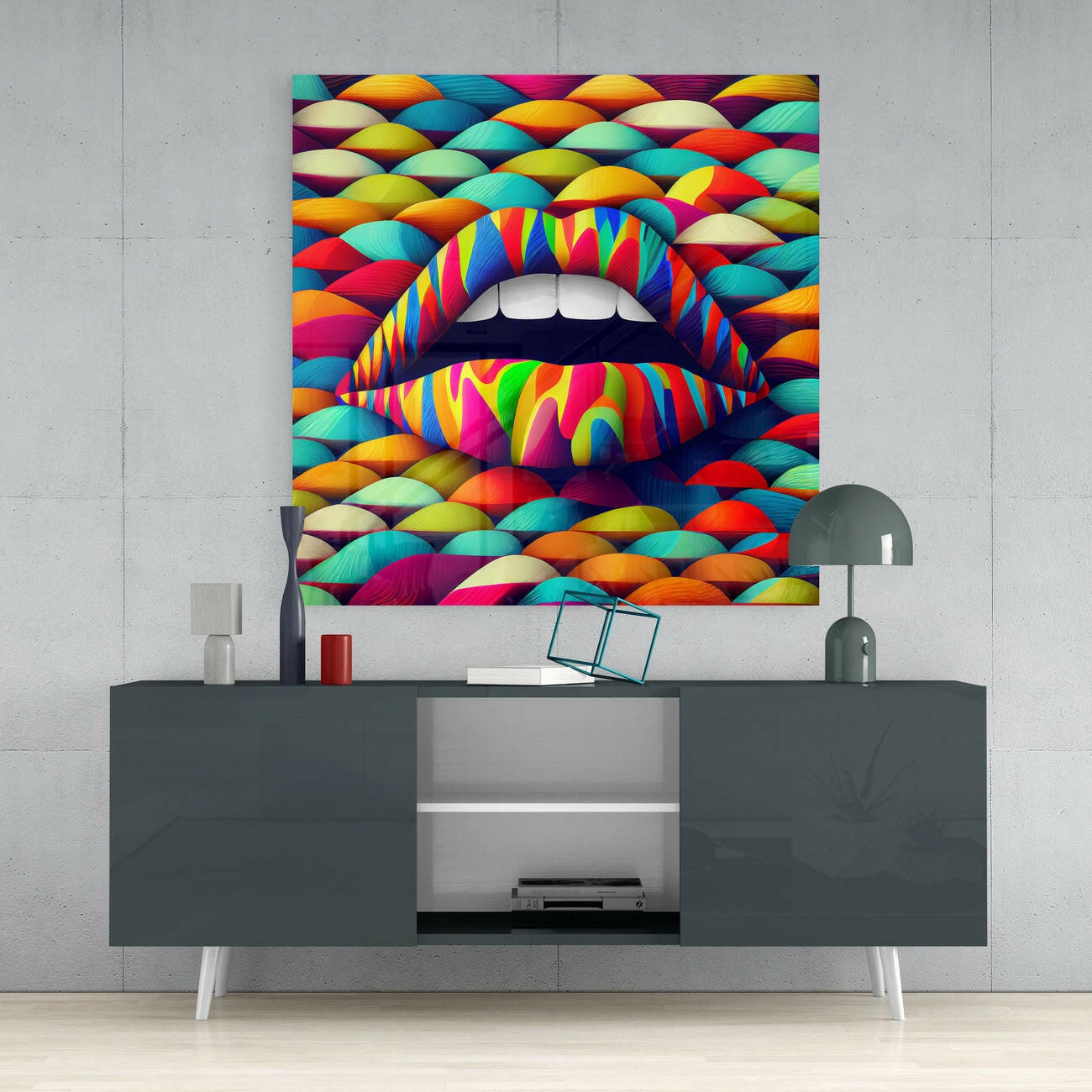Lips Glass Wall Art  || Designer Collection | Insigne Art Design.