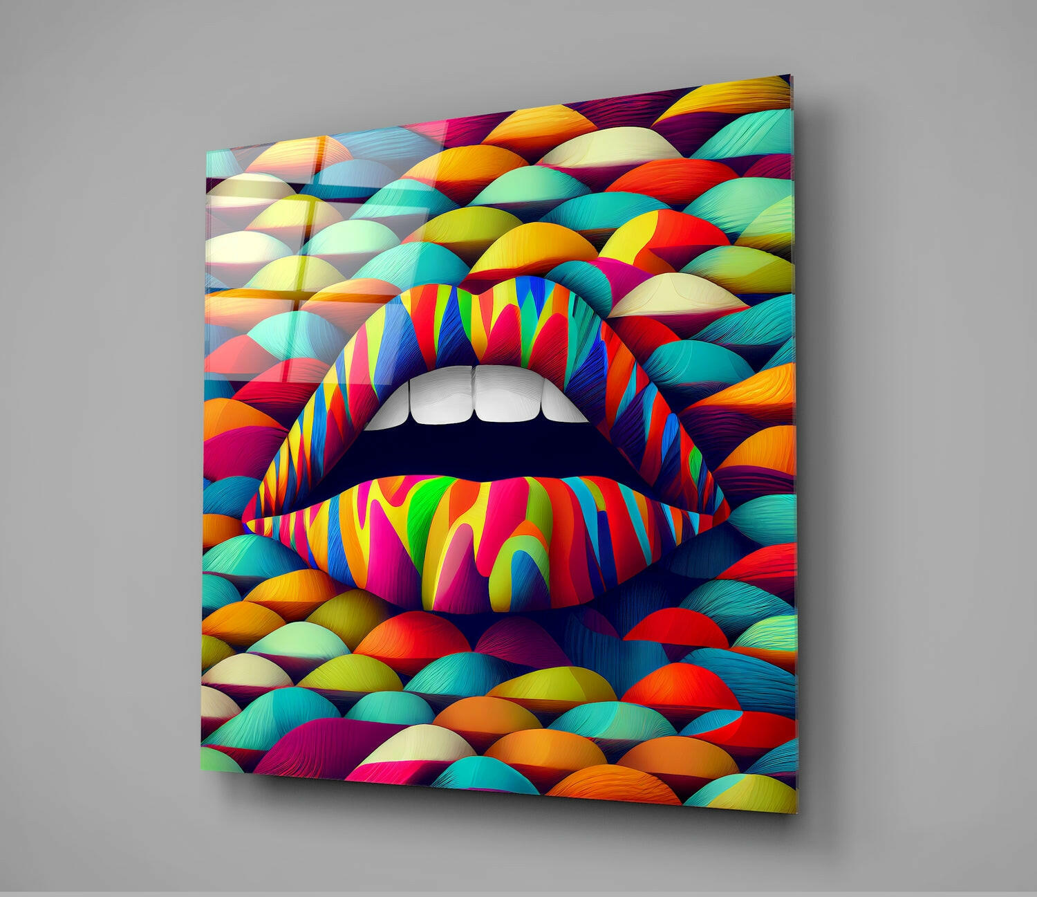 Lips Glass Wall Art  || Designer Collection | Insigne Art Design.