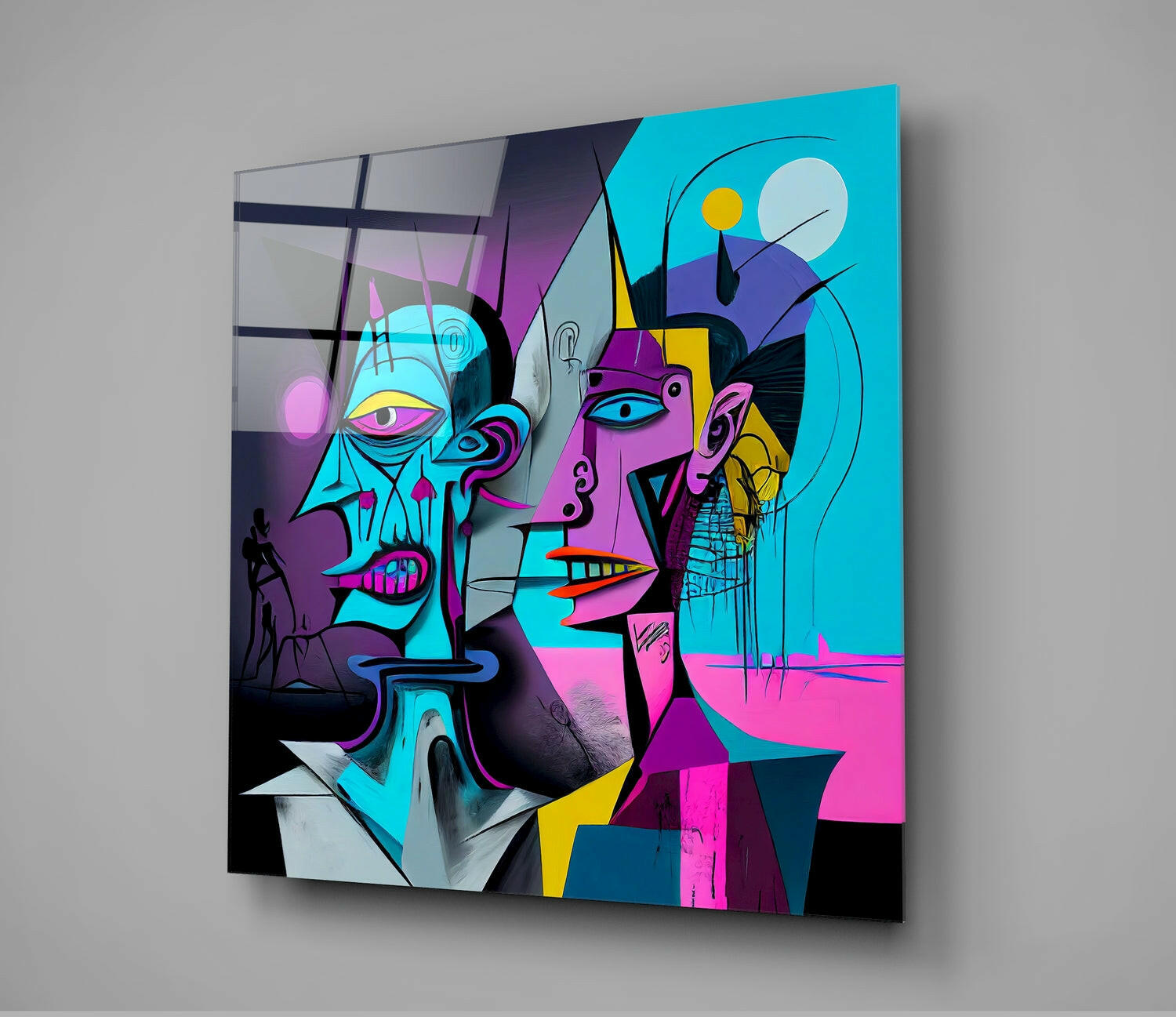 Picasso's Mind Glass Wall Art  || Designer Collection | Insigne Art Design.
