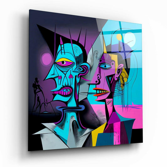 The Cubist Mind Glass Wall Art  || Designer Collection