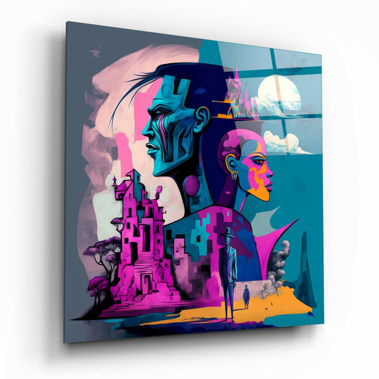 The Cubist Mind Glass Wall Art  || Designer Collection