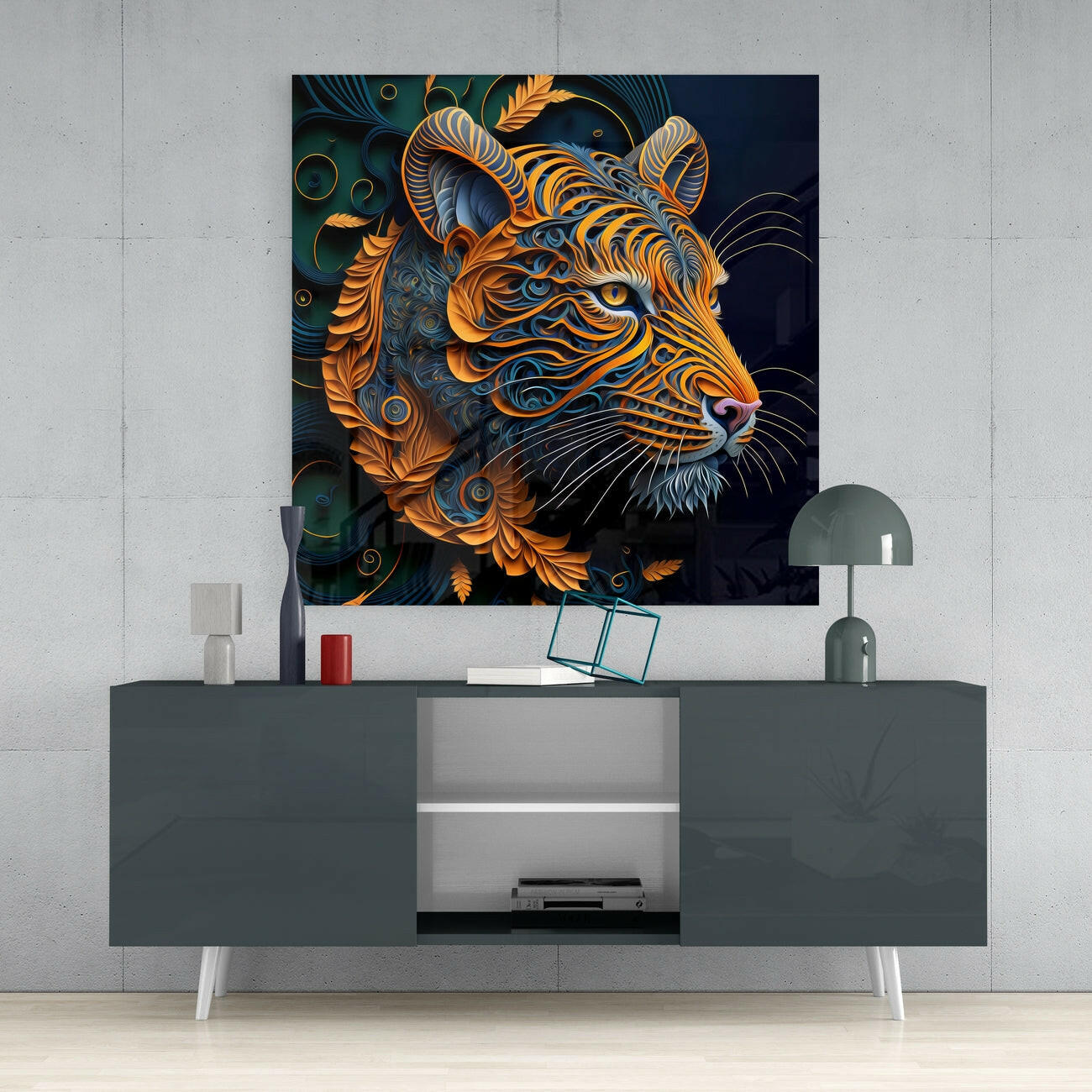 Tiger Glass Wall Art  || Designers Collection | Insigne Art Design.