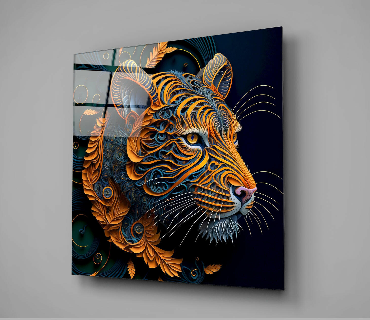 Tiger Glass Wall Art  || Designers Collection | Insigne Art Design.
