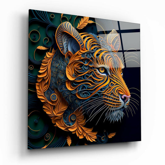 Tiger Glass Wall Art  || Designers Collection | Insigne Art Design.