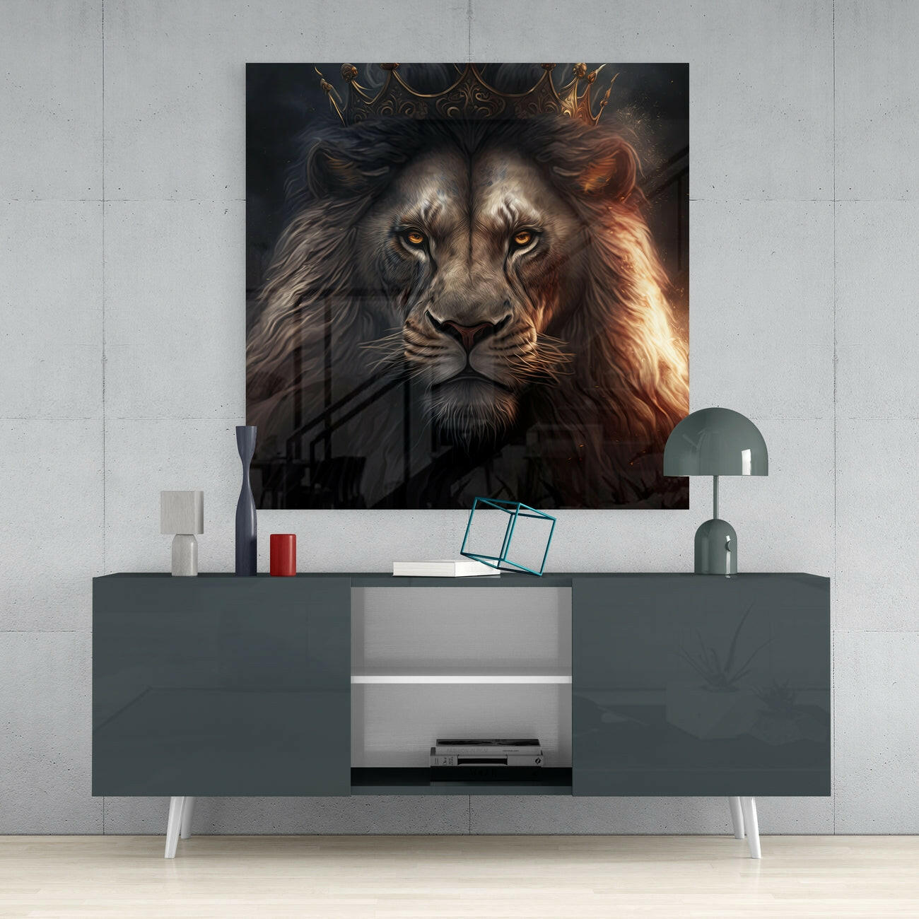 Lion King Glass Wall Art  || Designer Collection | Insigne Art Design.