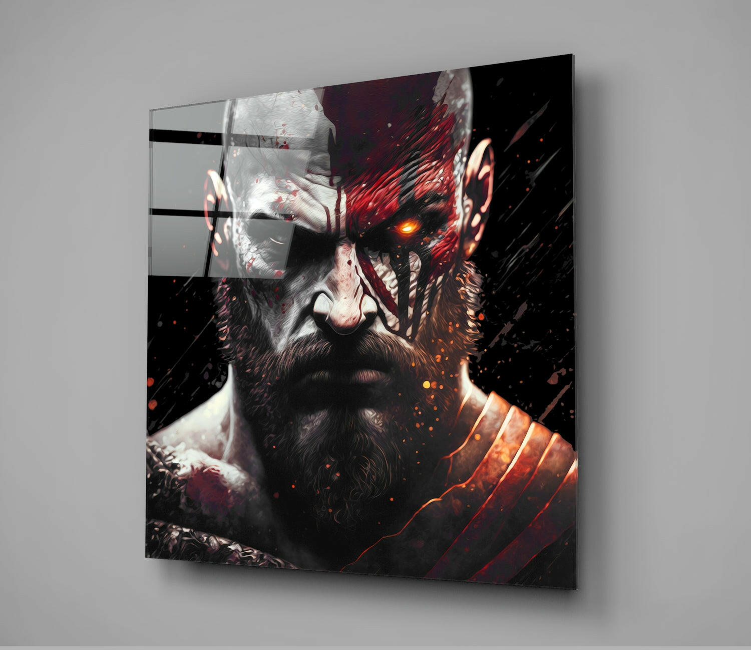 Kratos Glass Wall Art  || Designer Collection | Insigne Art Design.