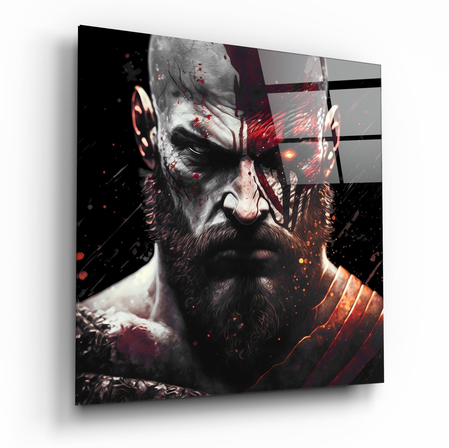 Kratos Glass Wall Art  || Designer Collection | Insigne Art Design