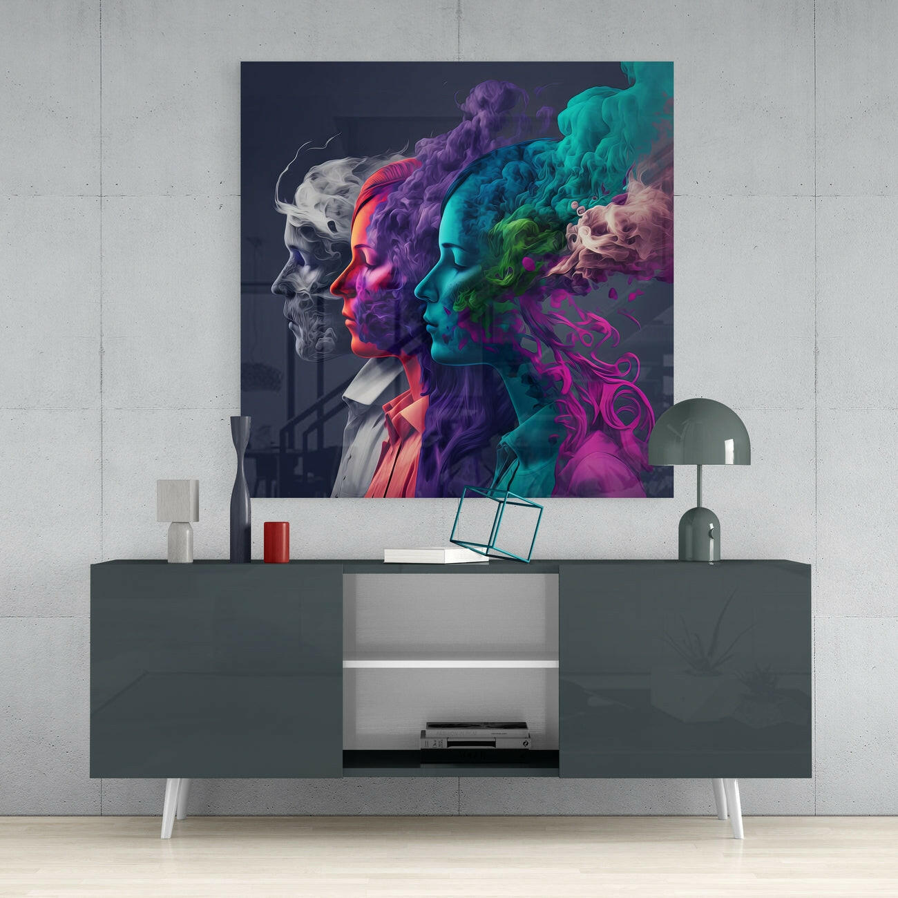 Smoked Thoughts Glass Wall Art  || Designer Collection | Insigne Art Design.
