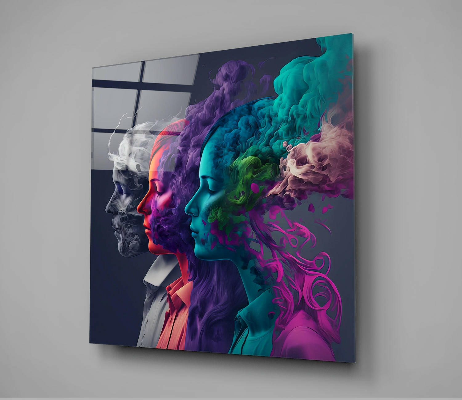 Smoked Thoughts Glass Wall Art  || Designer Collection | Insigne Art Design.