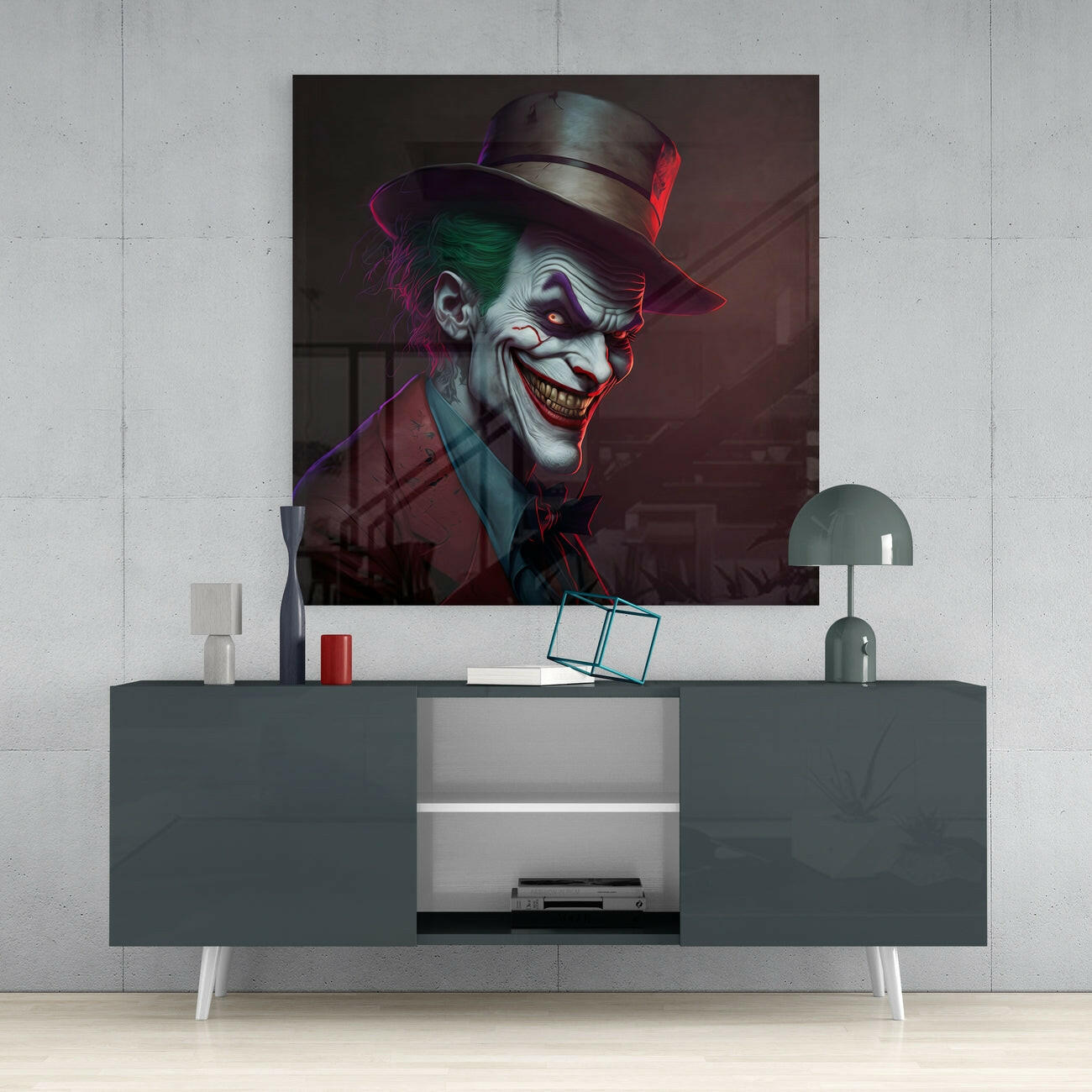 Joker Glass Wall Art  || Designer Collection - Insigne Art 