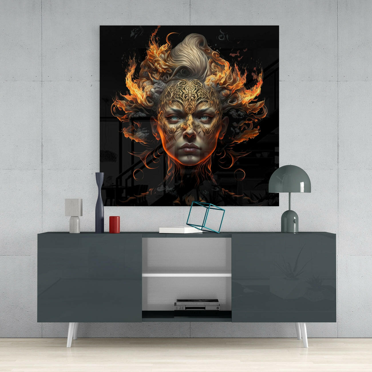 The Wrath of the Woman Glass Wall Art  || Designer Collection - Insigne Art 
