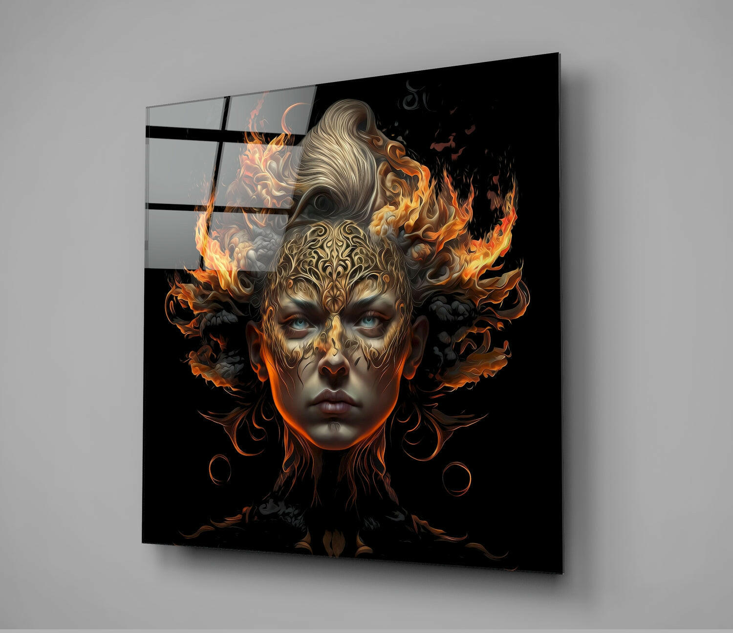 The Wrath of the Woman Glass Wall Art  || Designer Collection - Insigne Art 
