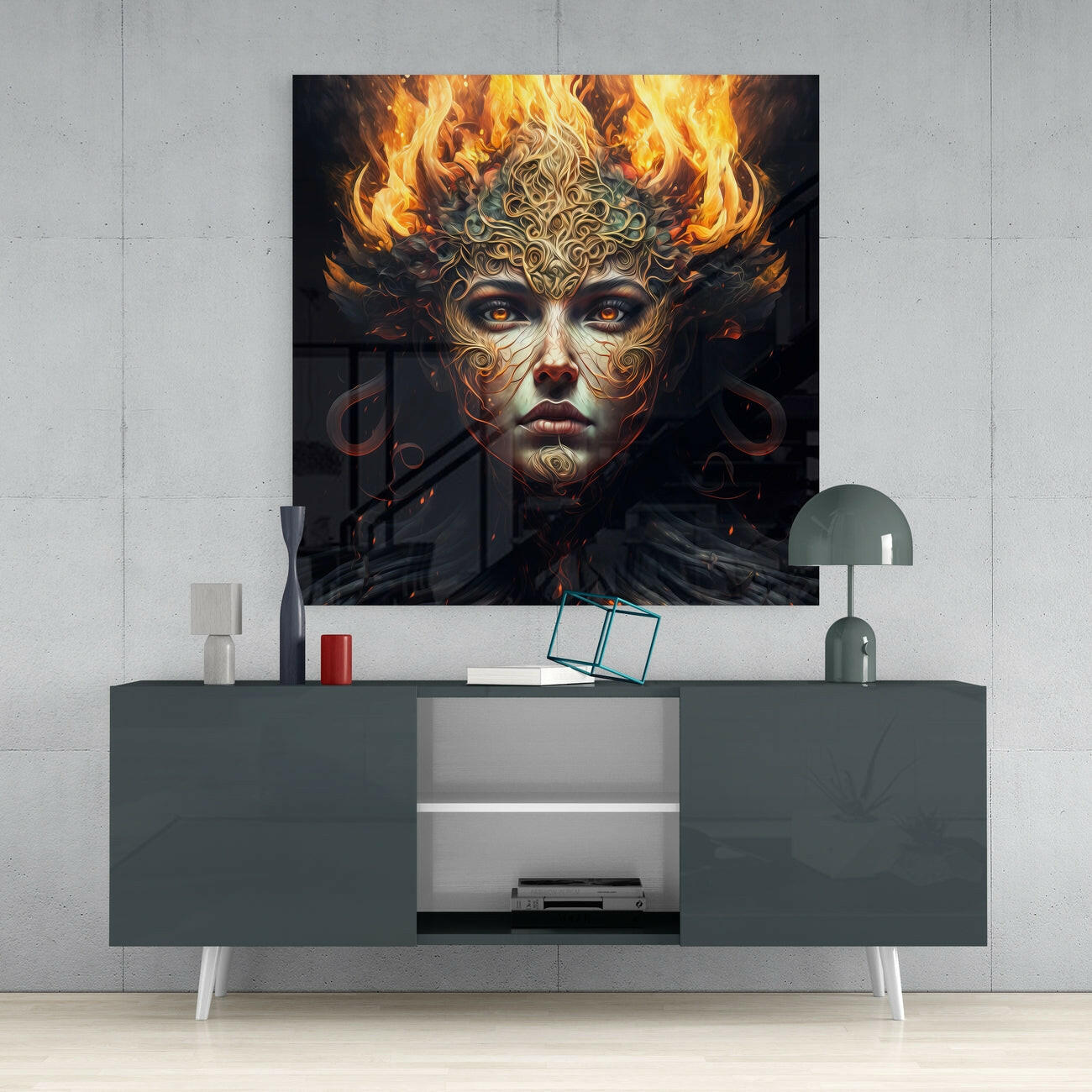 The Wrath of the Woman Glass Wall Art  || Designer Collection - Insigne Art 