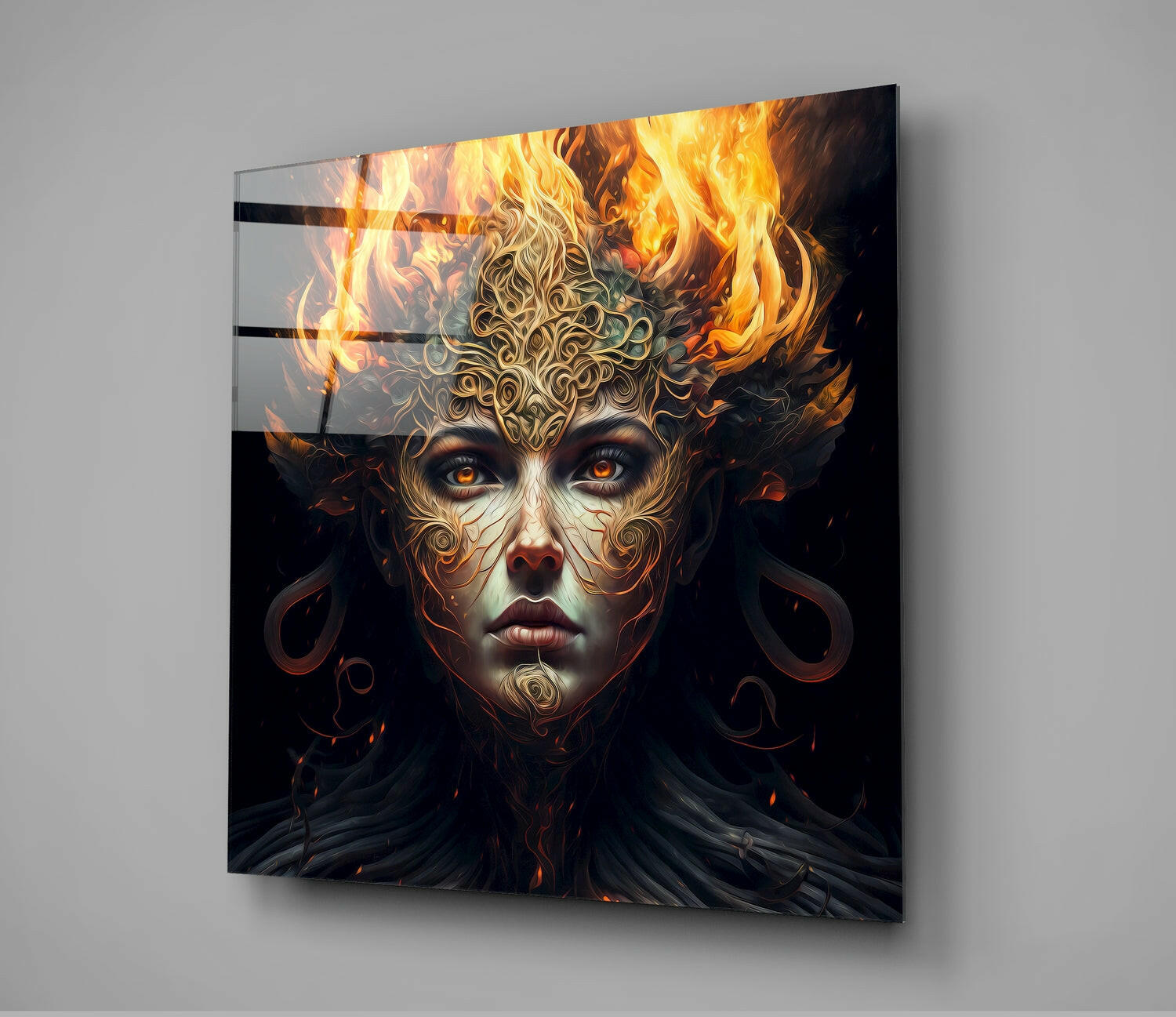 The Wrath of the Woman Glass Wall Art  || Designer Collection - Insigne Art 