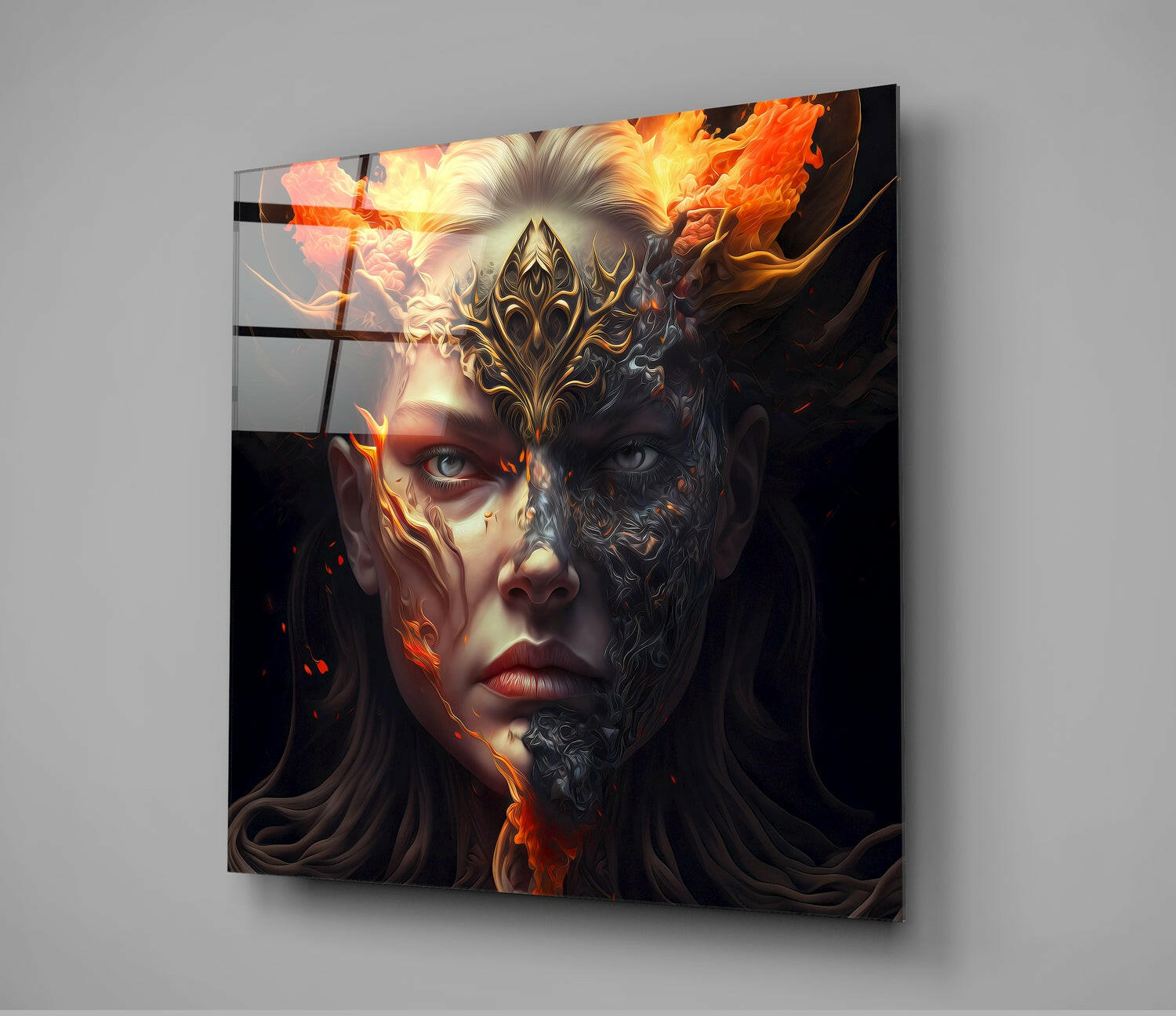 The Wrath of the Woman Glass Wall Art  || Designer Collection - Insigne Art 