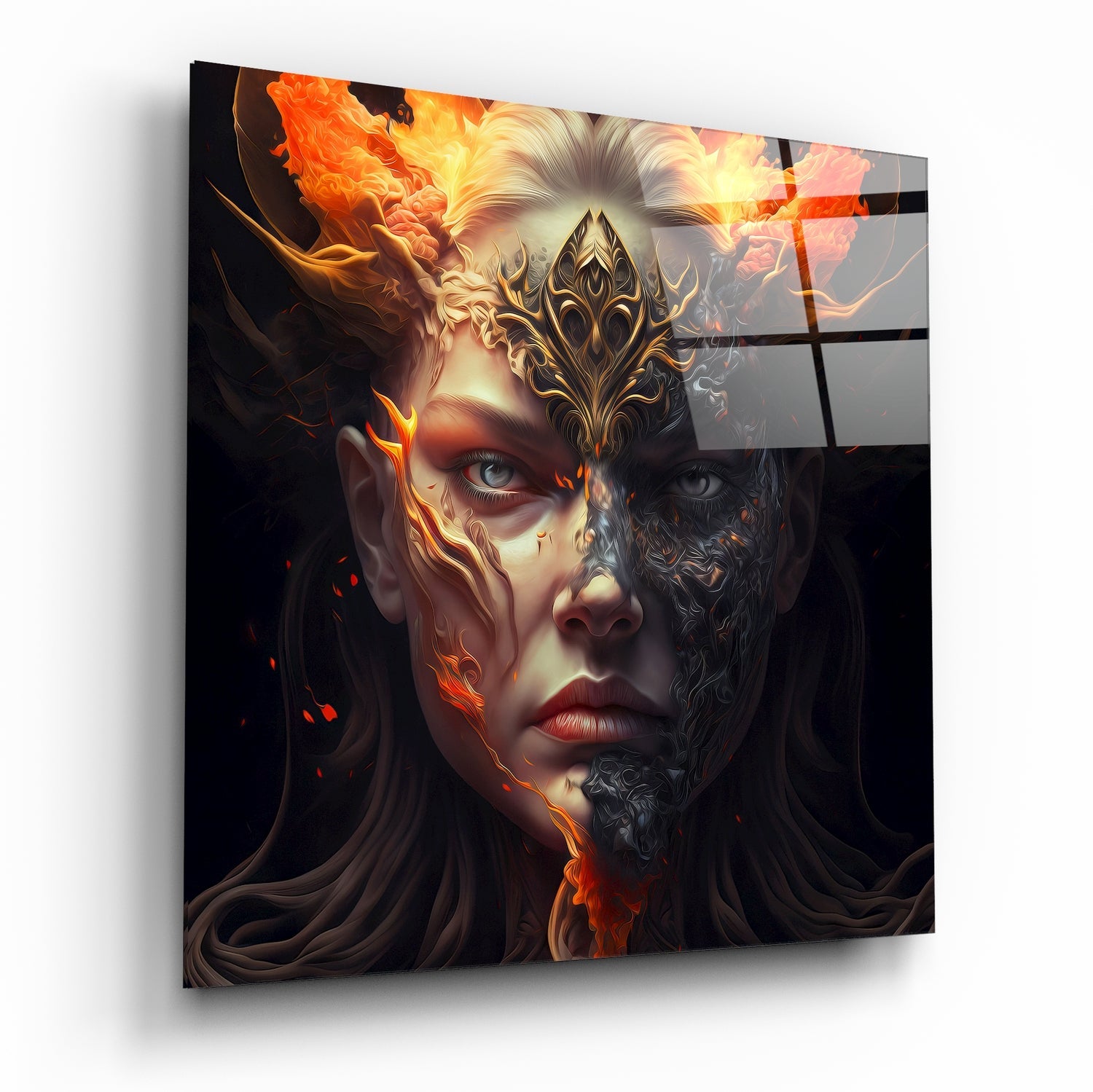 The Wrath of the Woman Glass Wall Art  || Designer Collection - Insigne Art 