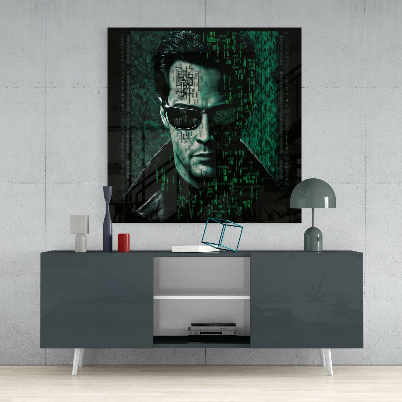 Matrix Glass Wall Art  || Designer Collection - Insigne Art 