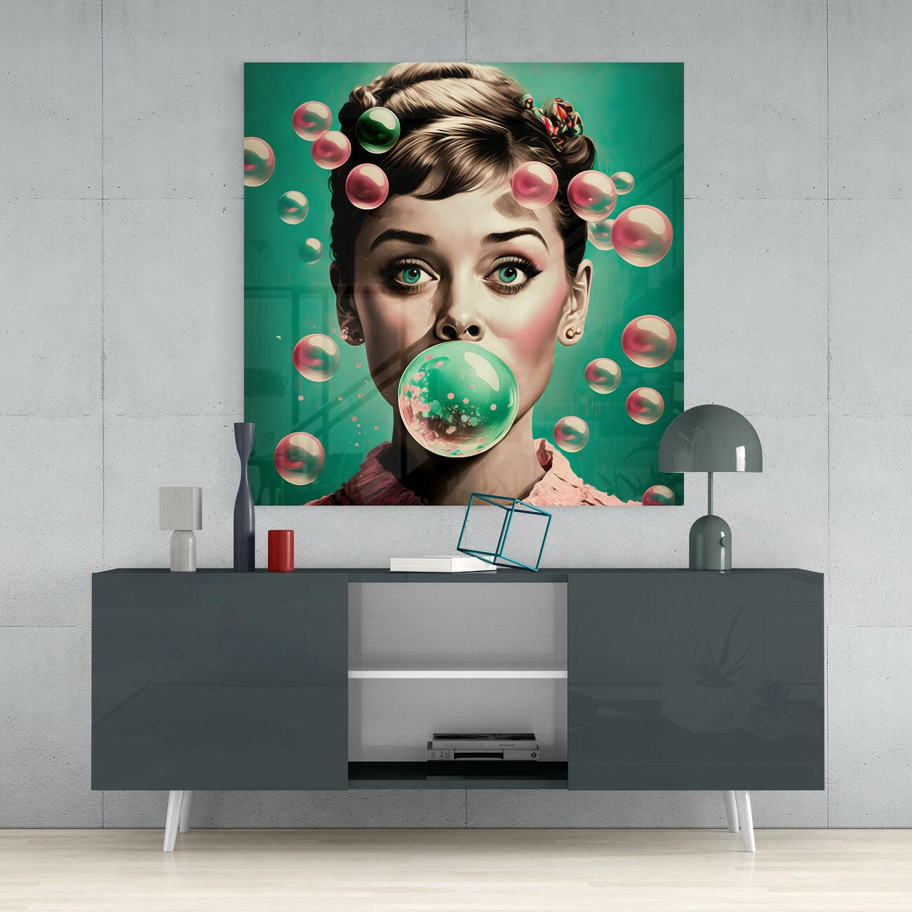 Audrey Hepburn Glass Wall Art  || Designers Collection - Insigne Art 