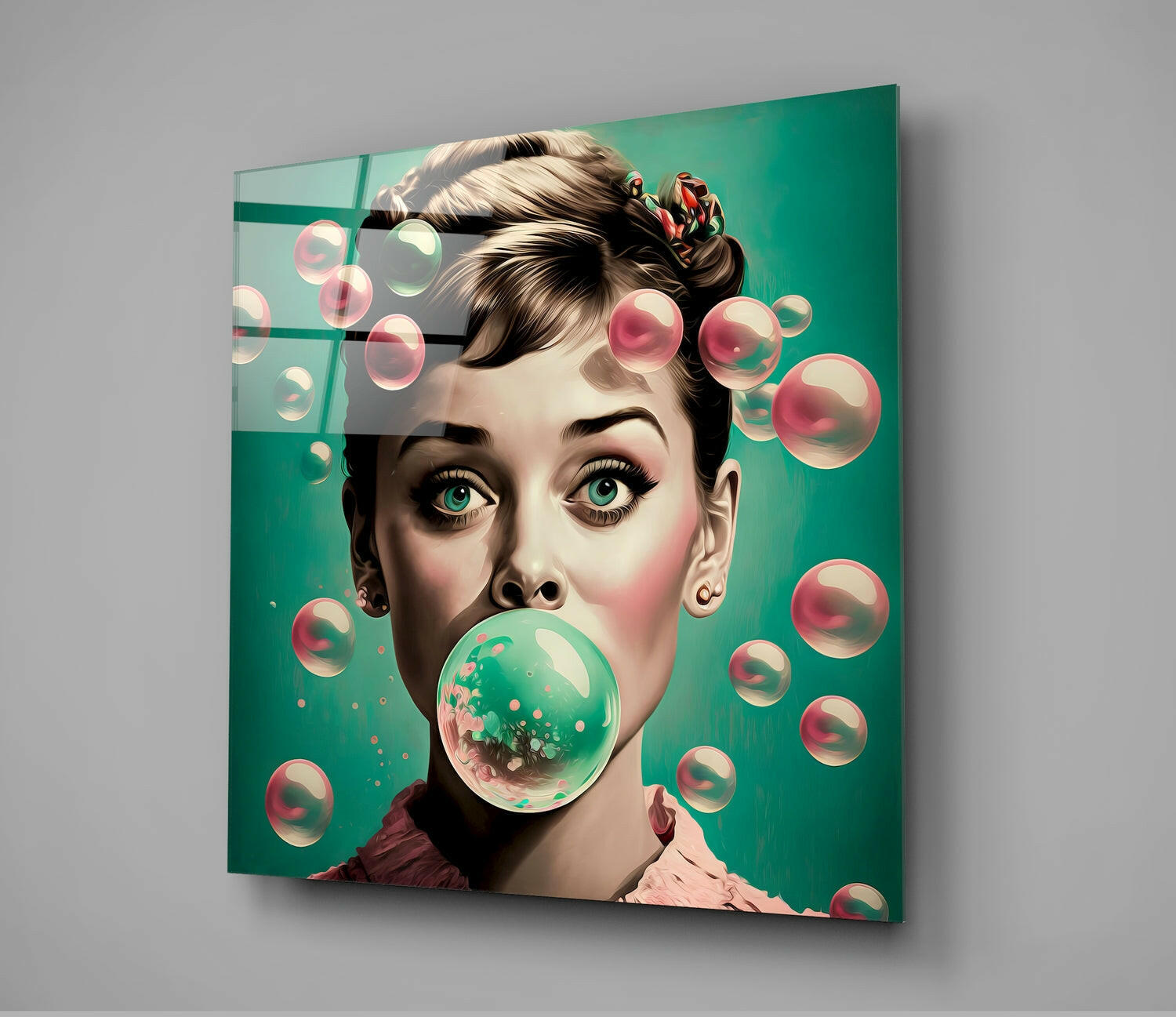 Audrey Hepburn Glass Wall Art  || Designers Collection - Insigne Art 
