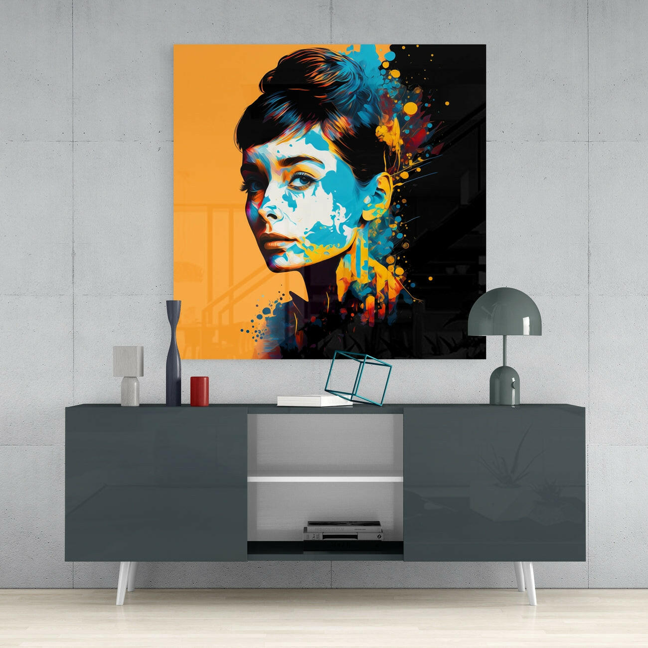 Audrey Hepburn Glass Wall Art  || Designers Collection - Insigne Art 