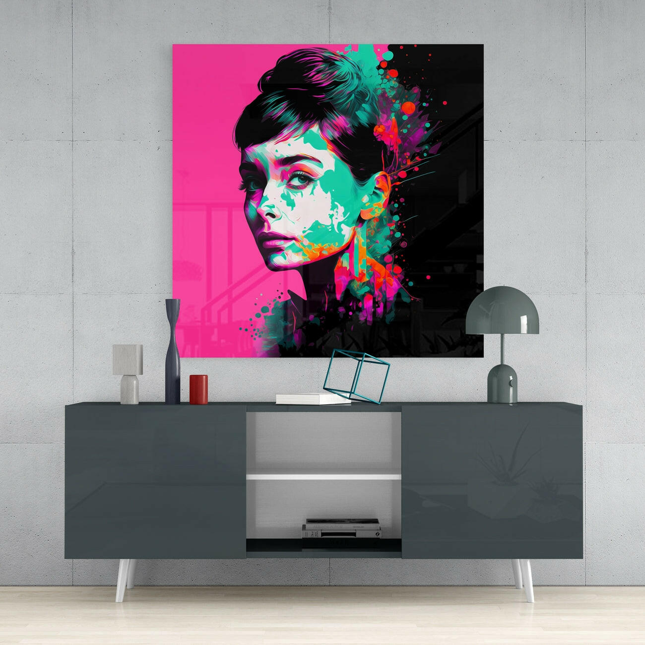 Audrey Hepburn Glass Wall Art  || Designers Collection - Insigne Art 