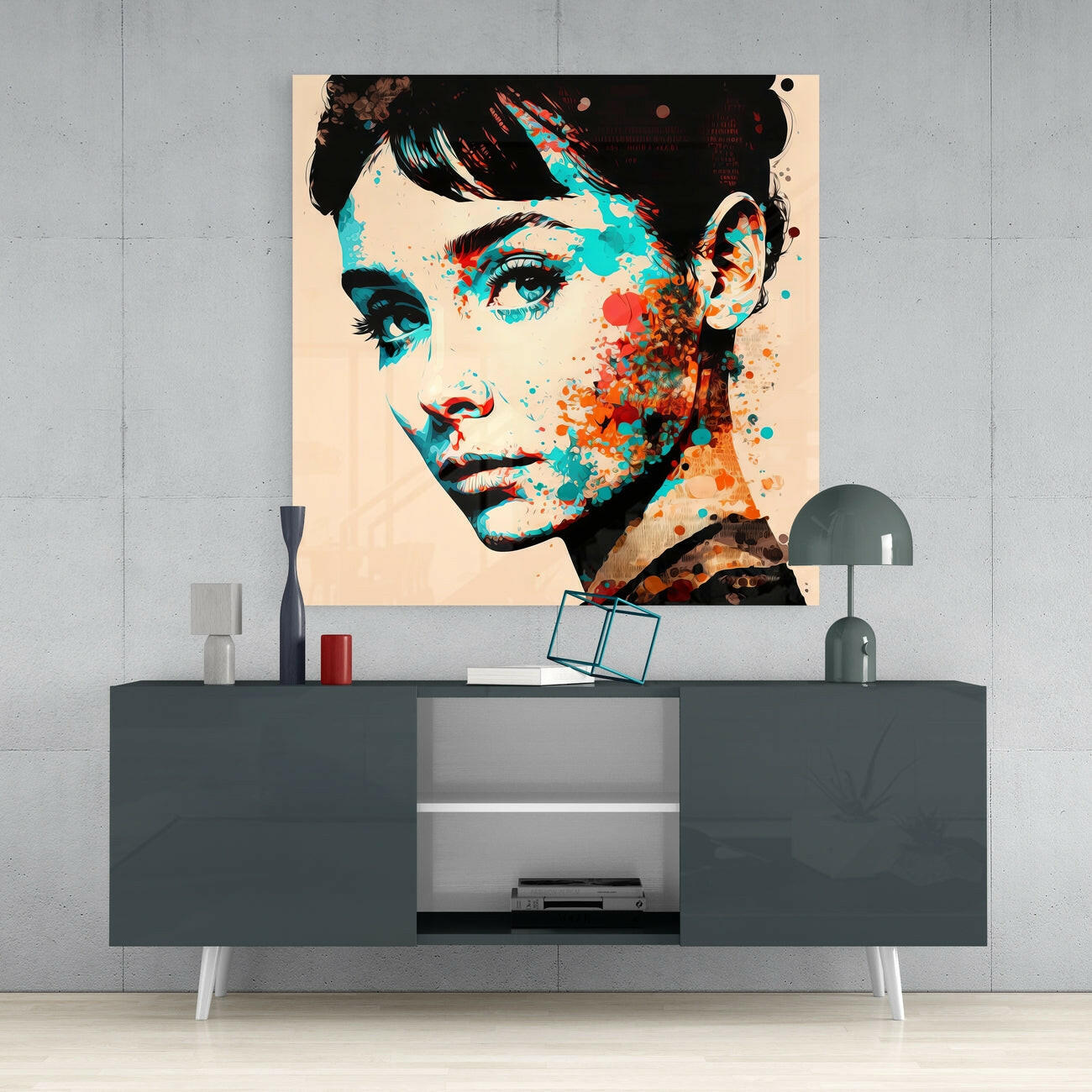 Audrey Hepburn Glass Wall Art  || Designers Collection - Insigne Art 