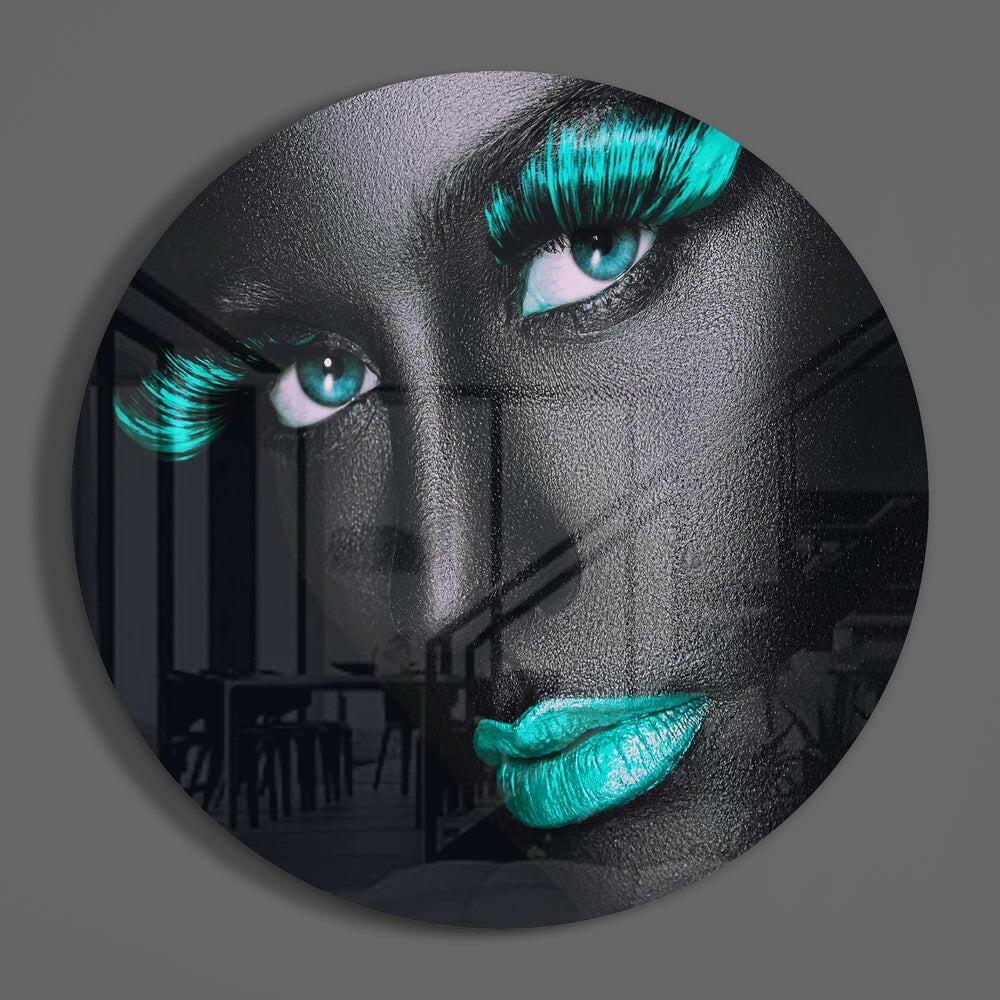 Colored Eyes Glass Wall Art.