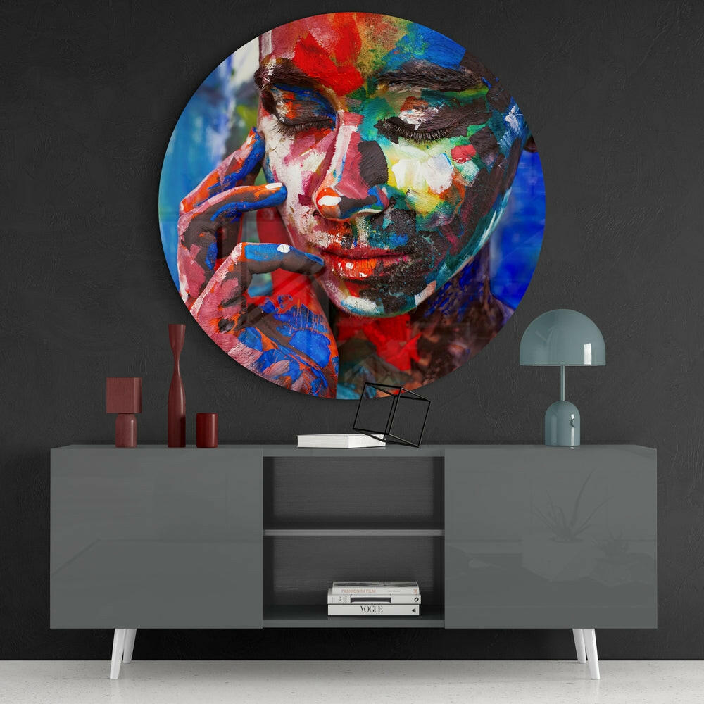 Colored Sadness Glass Wall Art.