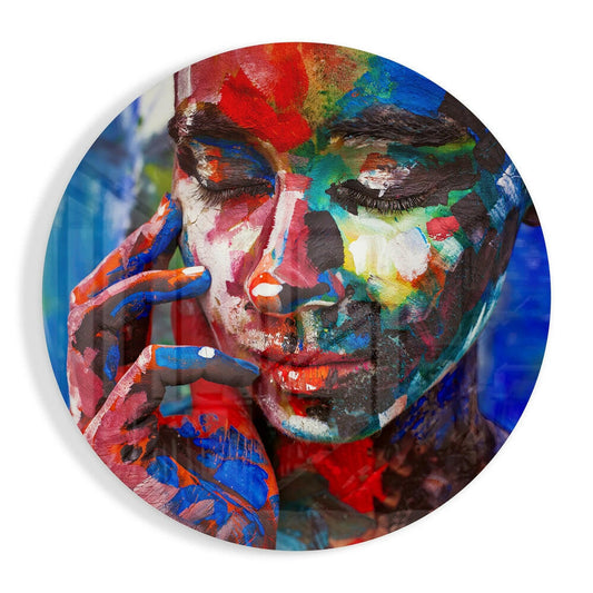 Colored Sadness Glass Wall Art.