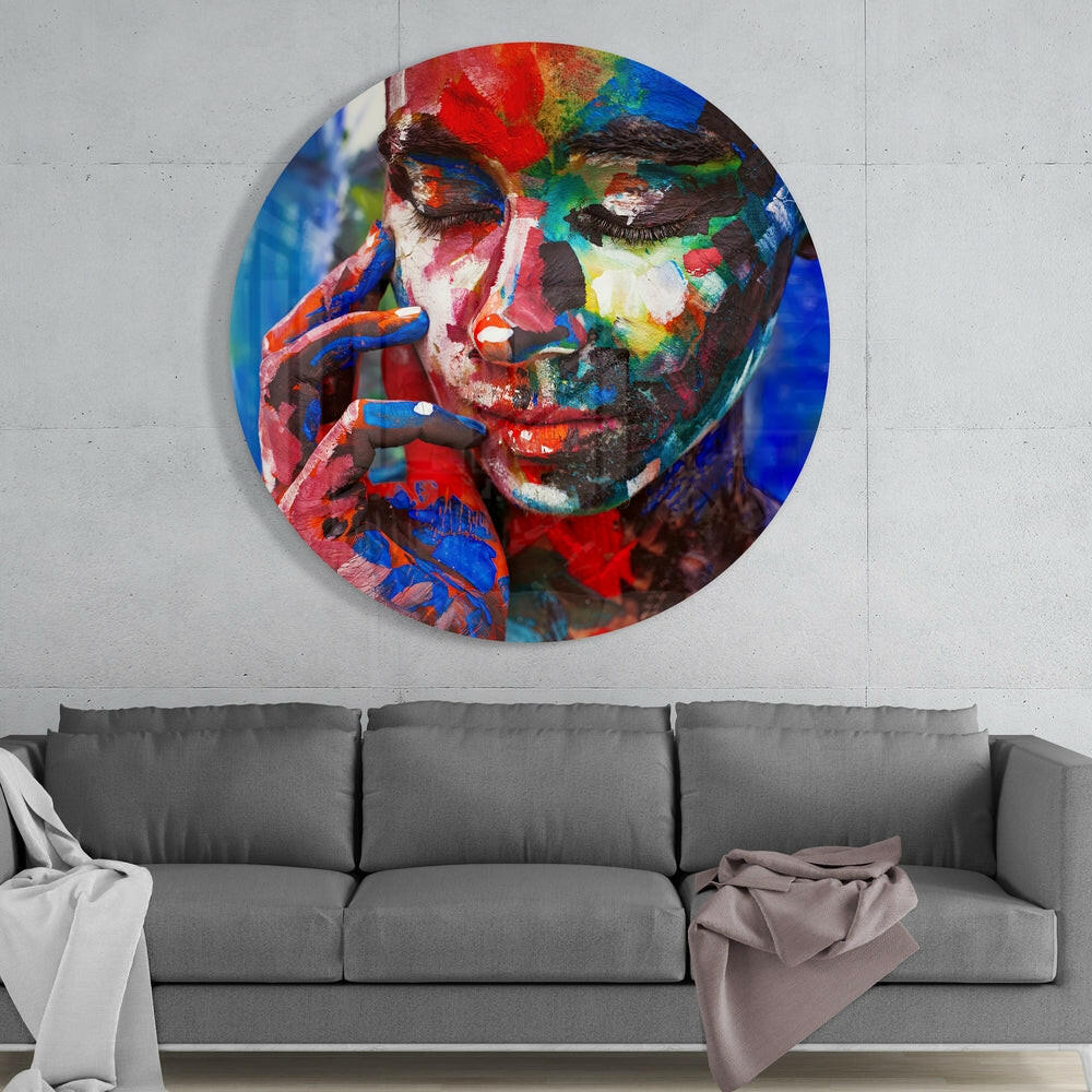 Colored Sadness Glass Wall Art.